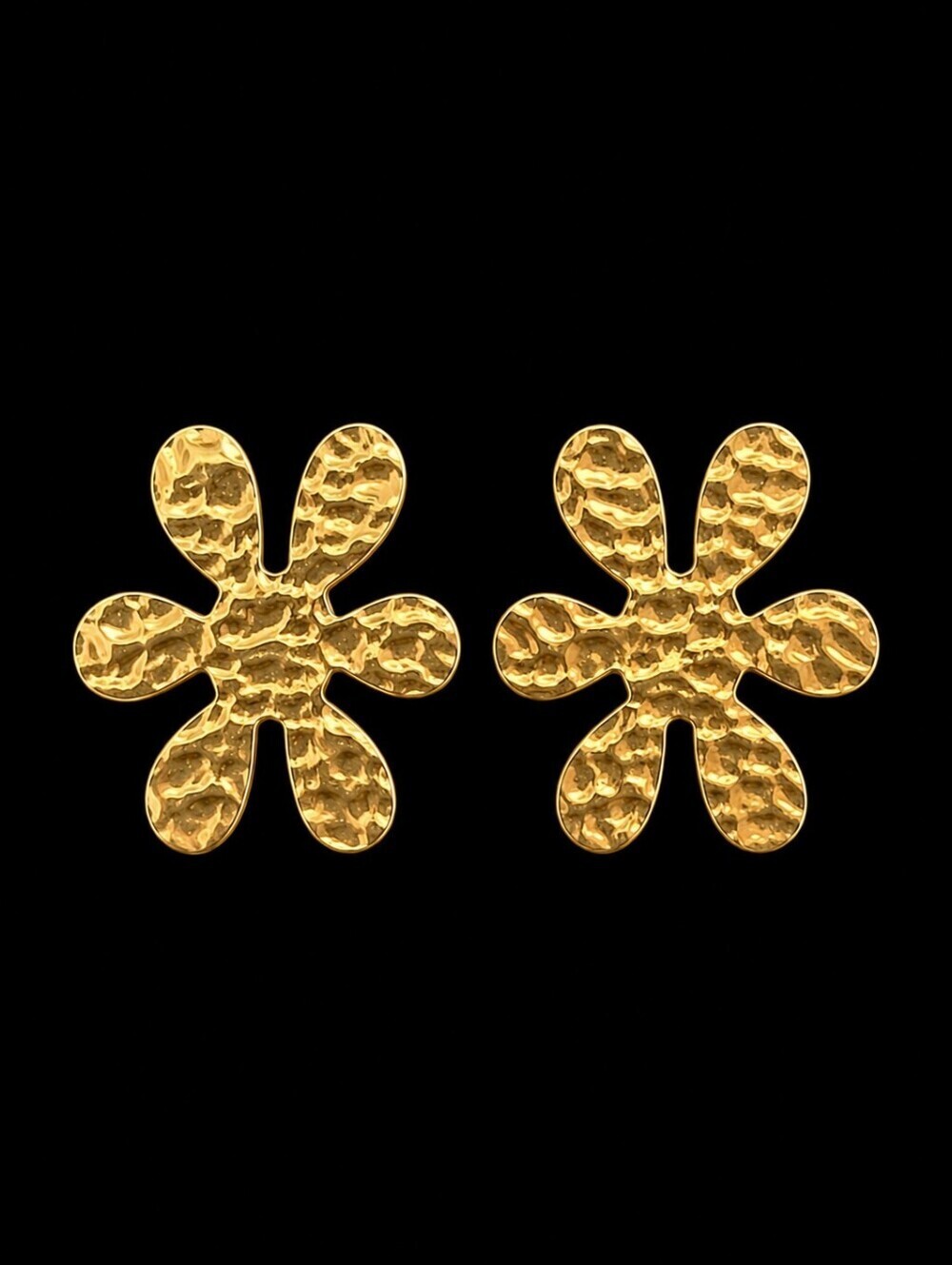 3/$30 Hammered Goldtone Flower Post Earrings
